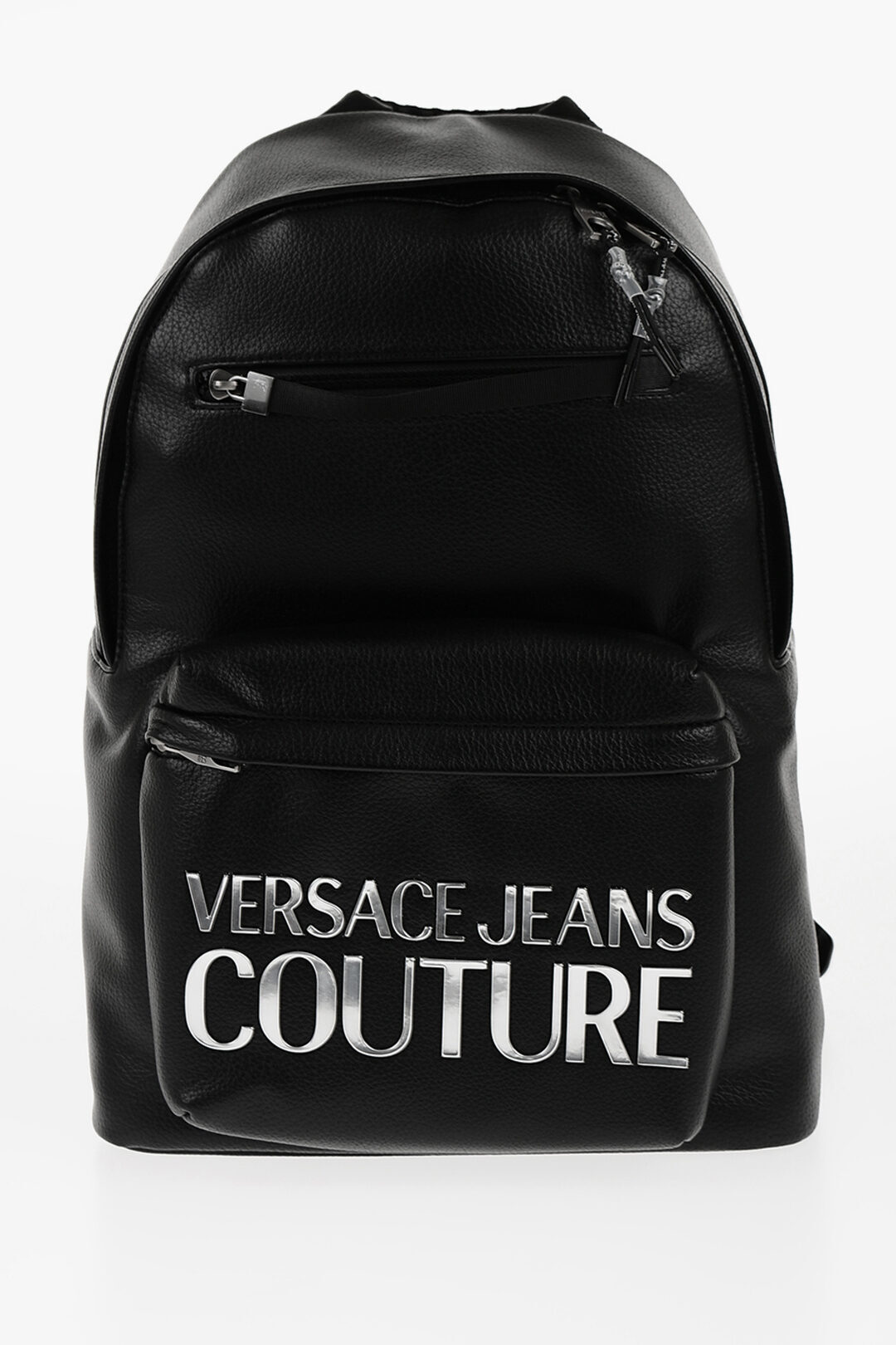  VERSACE ヴェルサーチ バックパック 75YA4B70 ZG128 LD2 メンズ JEANS COUTURE TEXTURED FAUX LEATHER BACKPACK WITH SILVER-TON  dk