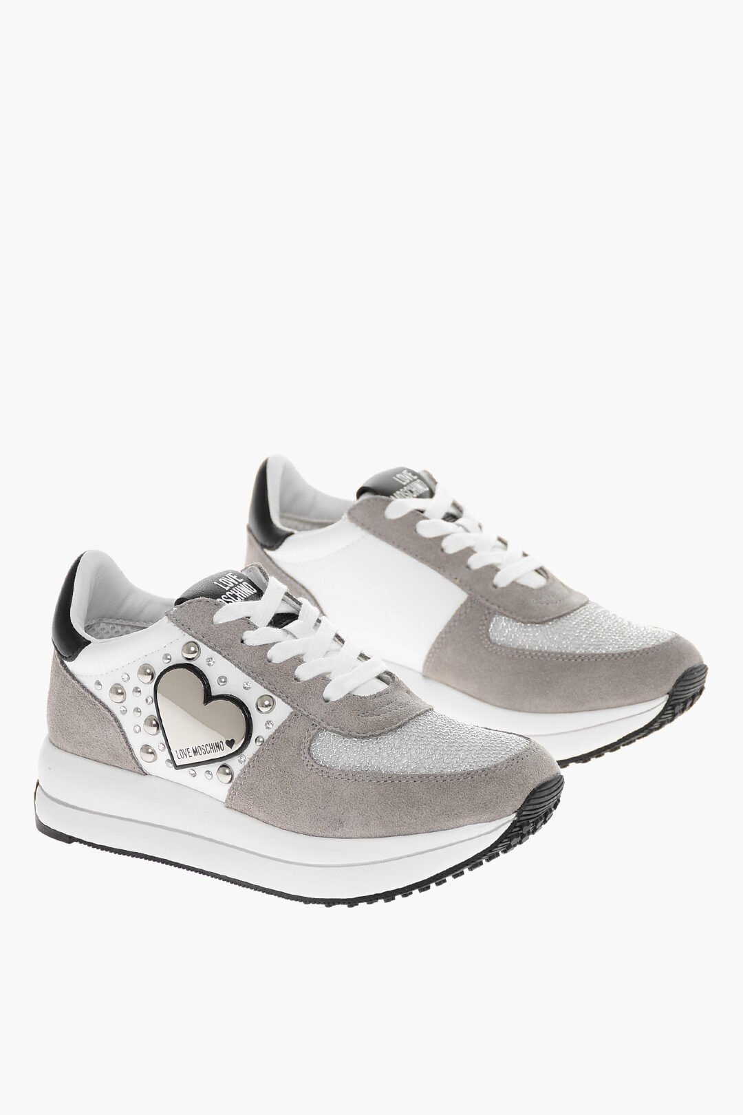 MOSCHINO モスキーノ スニーカー JA15064G1HIAD10A レディース LOVE LOW SUEDE SNEAKERS WITH STUD EMB..