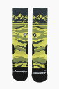 SCRIMMAGE スクリメージ アンダーウェア PEAKS YELLOW メンズ CAMOUFLAGE PEAKS LONG SOCKS  dk