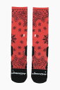 【15,000円以上1,000円OFF!!】 SCRIMMAGE スクリメージ アンダーウェア BANDANA RED メンズ TWO-TONE BANDANA-MOTIF LONG SOCKS 【関税・送料無料】【ラッピング無料】 dk