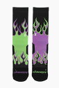 【15,000円以上1,000円OFF!!】 SCRIMMAGE スクリメージ アンダーウェア FLAME PURPLE メンズ CONTRAST PRINTED FLAME LONG SOCKS 【関税・送料無料】【ラッピング無料】 dk