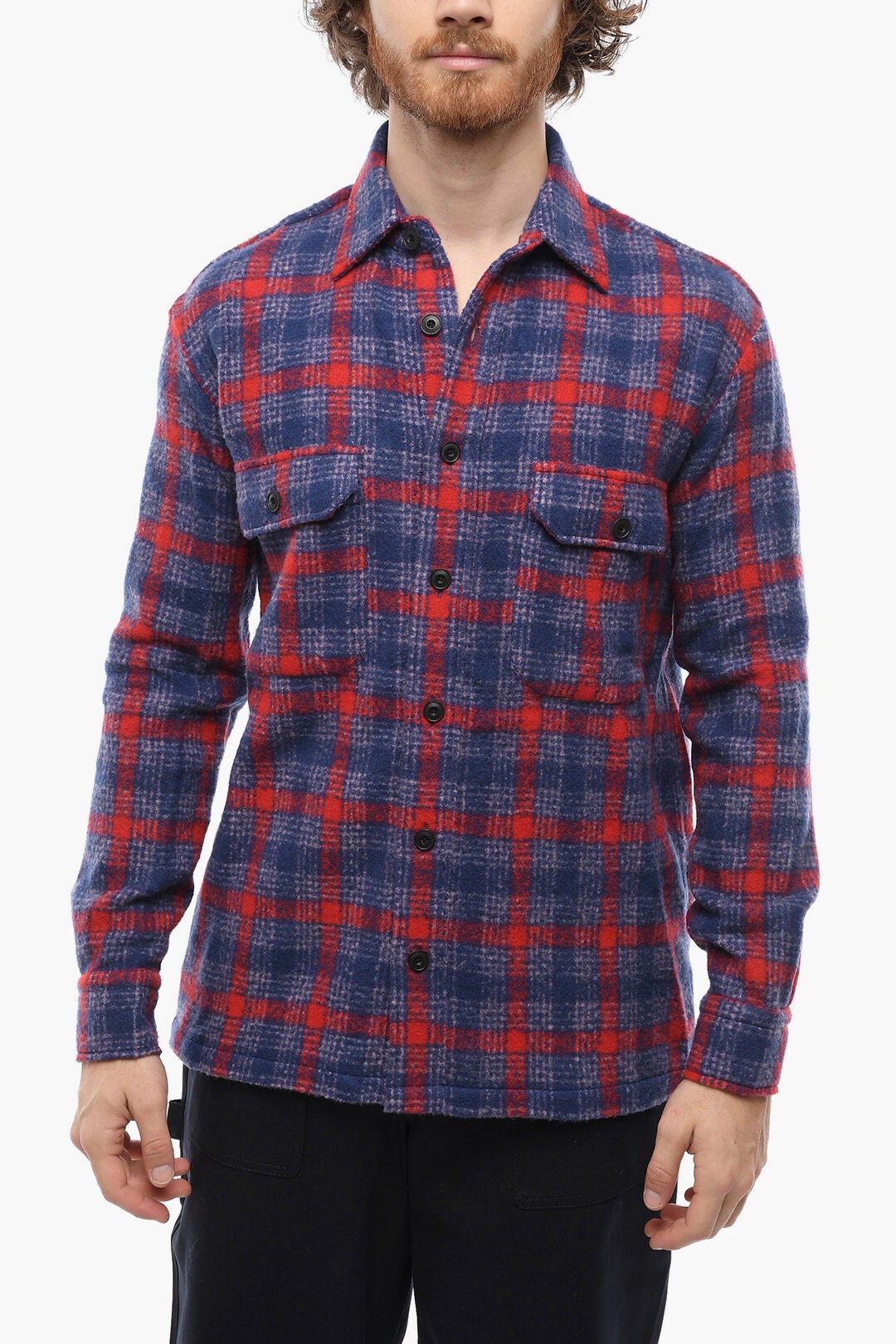 ǥƥ DESTIN   Shirts UTILITY POCKETS WESTER COLOR WOOL BLEND SH...