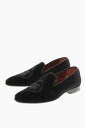 CORNELIANI コルネリアーニ ローファー 83HS10 9120987 020 メンズ EMBROIDERED LOGO EMBLEM VELOUR LOAFERS 【関税・送料無料】【ラッピング無料】 dk