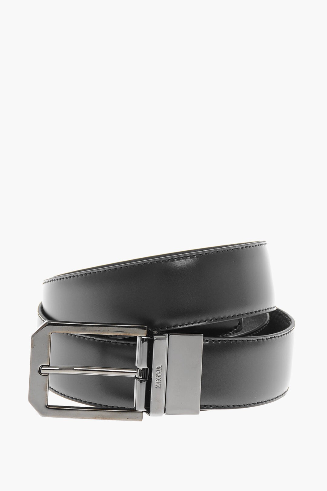 ZEGNA [jA xg B011RZ LHAVG TBT Y LEATHER AND TEXTURED LEATHER REVERSIBLE BELT y֐ŁEzybsOz dk