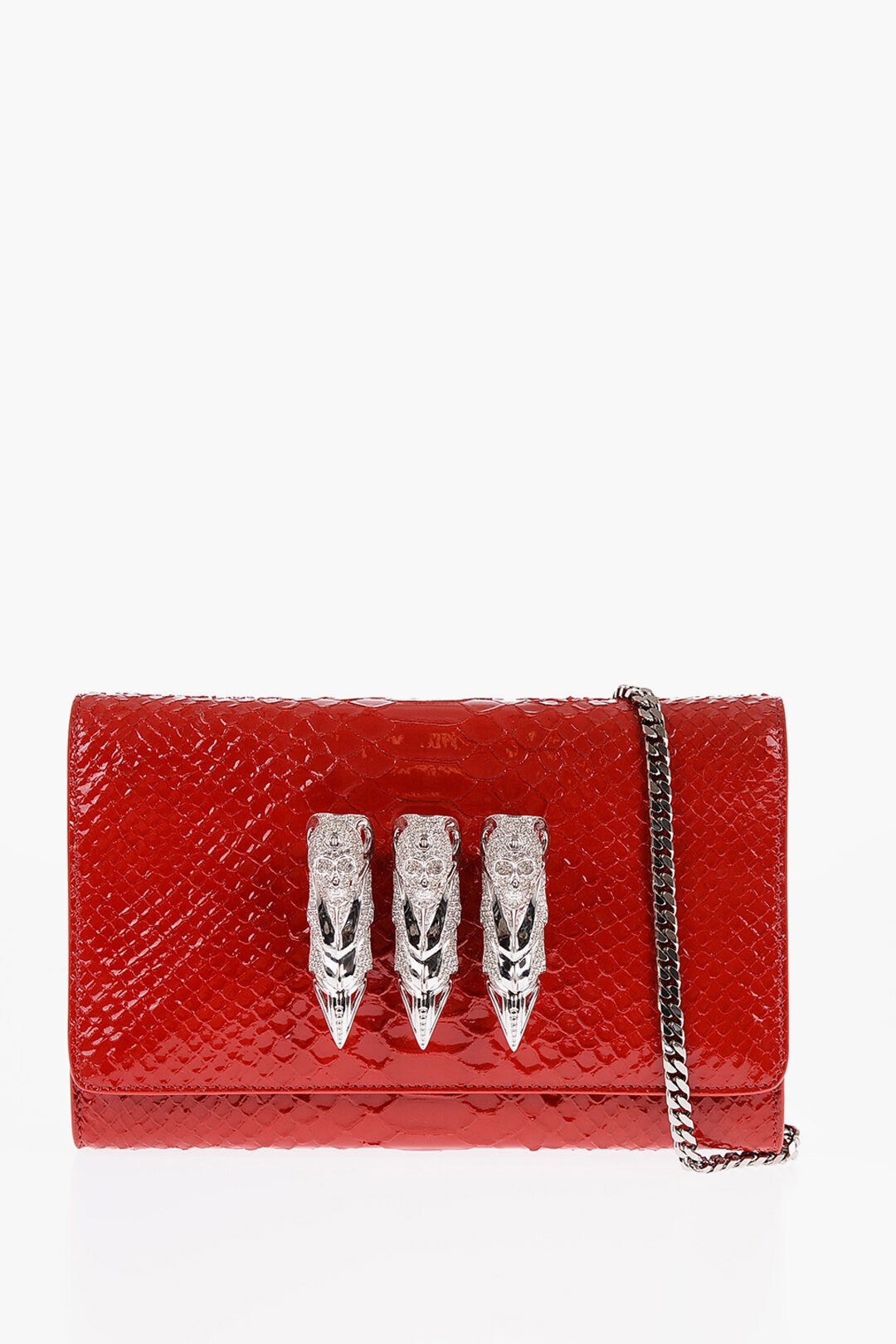 PHILIPP PLEIN フィリッププレイン クラッチバッグ P19A WBB0377 PLE038N 13 レディース CROCODILE EFFECT PATENT LEATHER CLUTCH DECORATED WITH CLAW R 【関税・送料無料】【ラッピング無料】 dk