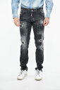 【15,000円以上1,000円OFF!!】 DSQUARED2 ディースクエアード デニム S74LB1222 S30357 900 メンズ SLIM FIT DISTRESSED DENIMS WITH LEATHER PATCHES 17CM 【関税・送料無料】【ラッピング無料】 dk