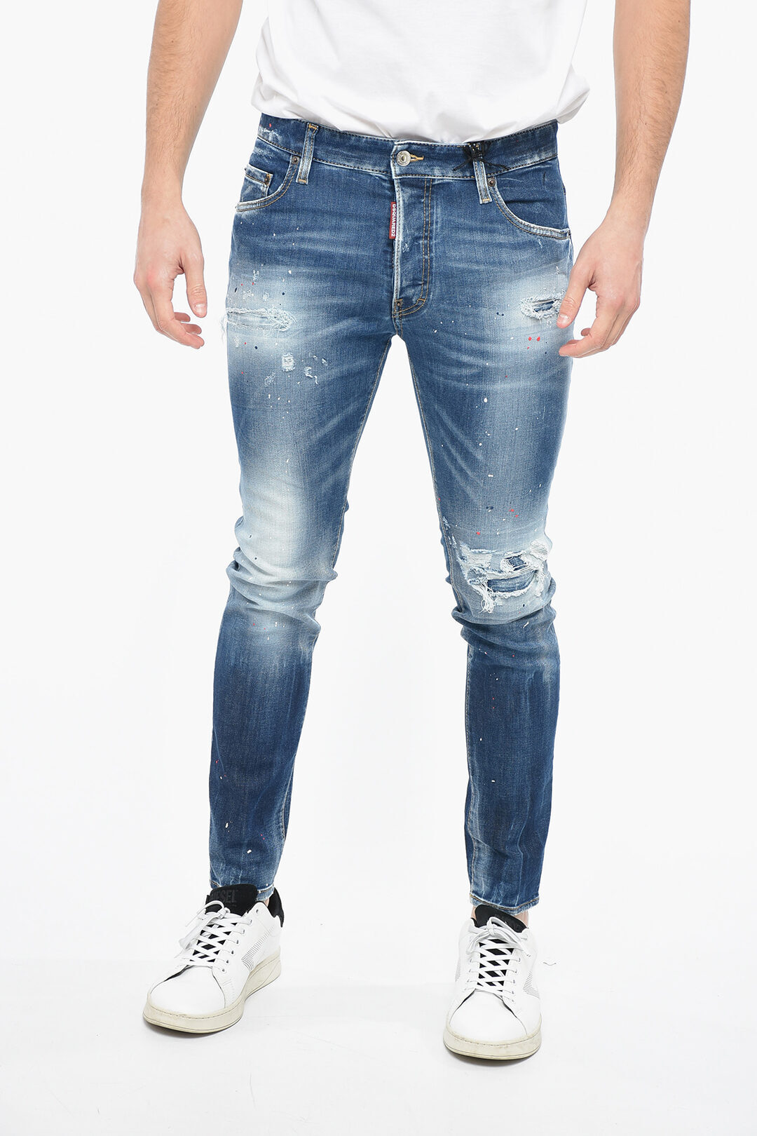 0դݥ4ܡ DSQUARED2 ǥ ǥ˥ S74LB1254 S30789 470  DISTRESSED SUPER TWINKY DENIMS WITH PAINT SPLATTERS MOTIF 14 ڴǡ̵ۡڥåԥ̵ dk