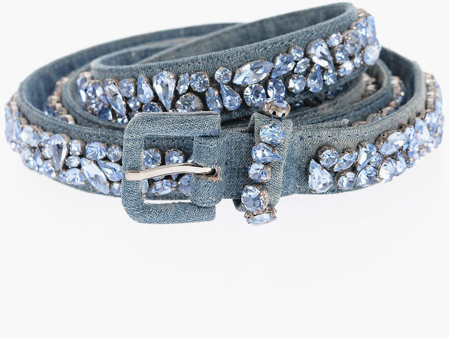 ERMANNO SCERVINO ޥ  ٥ D243T309JOXCAM ǥ DENIM BELT WITH ALL-OVER JEWELS 25MM ڴǡ̵ۡڥåԥ̵ dk