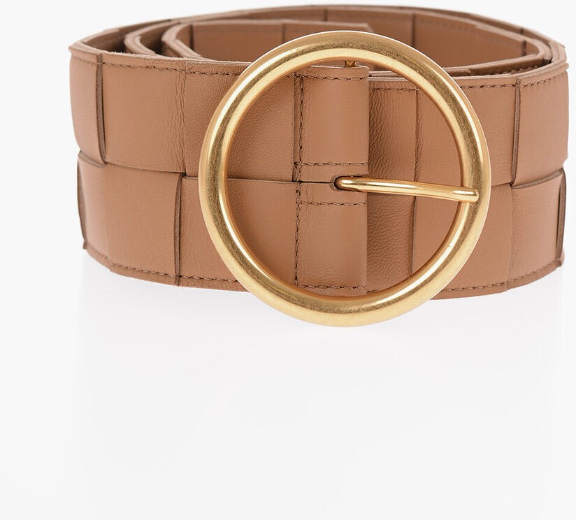 BOTTEGA VENETA {beK Fl^ xg 577933VMAY2 9830 fB[X BRAIDED LEATHER BELT WTH METAL BUCKLE 60MM y֐ŁEzybsOz dk