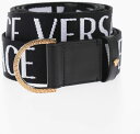 ベルサーチ 【15,000円以上1,000円OFF!!】 VERSACE ヴェルサーチ ベルト 1009851 1A06885 2B02O メンズ ALL OVER LOGO BELT WITH LEATHER TRIM 40MM 【関税・送料無料】【ラッピング無料】 dk