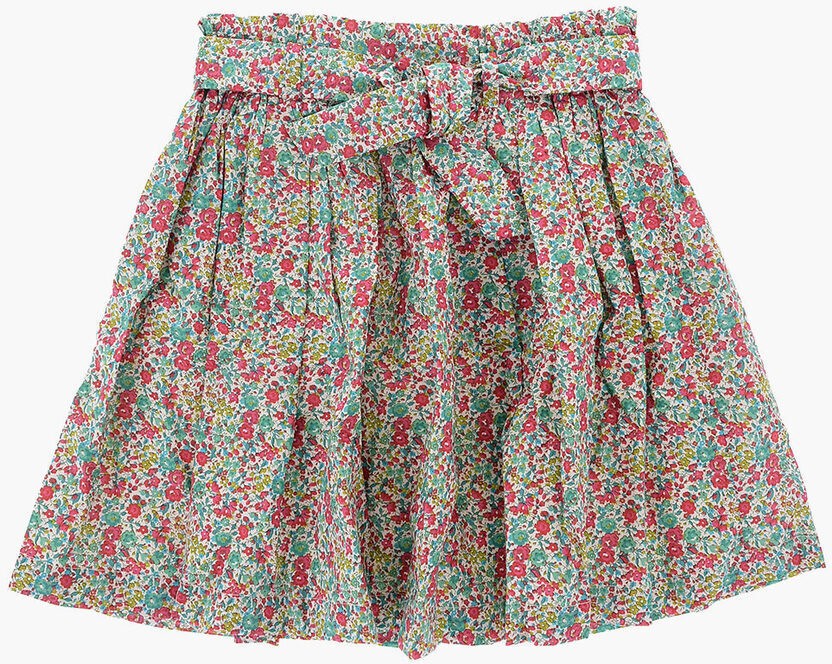 BONPOINT ボンポワン スカート S03GSKW00010 544A ガールズ FLORAL PATTERNED FLARED SKIRT WITH BELT ..
