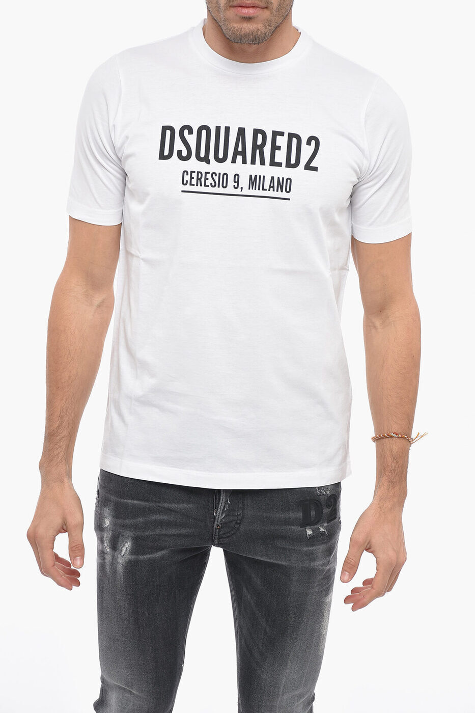 【本日5の付く日ポイント4倍!】 DSQUARED2 ディースクエアード トップス S72GD0318 S23009 100 レディース CREW NECK CERESIO 9 T-SHIRT WITH PRINTED LOGO 【関税・送料無料】【ラッピング無料】 dk