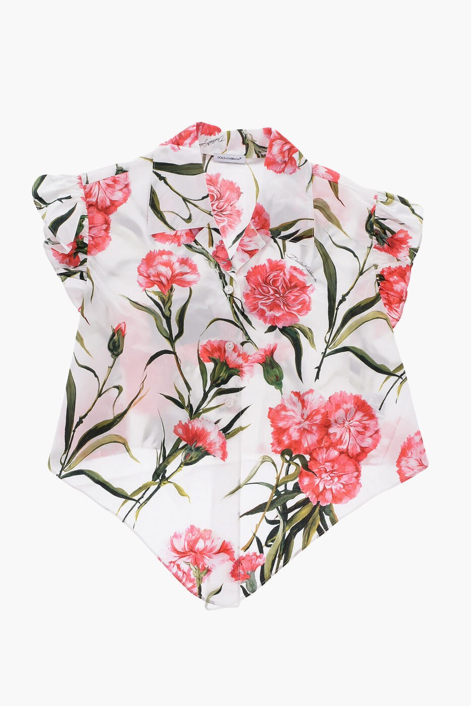 DOLCE&GABBANA ɥåС  L55S74 HS5O0 HA3VL 륺 FLORAL-PRINTED BLOUSE WITH KNOT ON THE FRONT ڴǡ̵ۡڥåԥ̵ dk