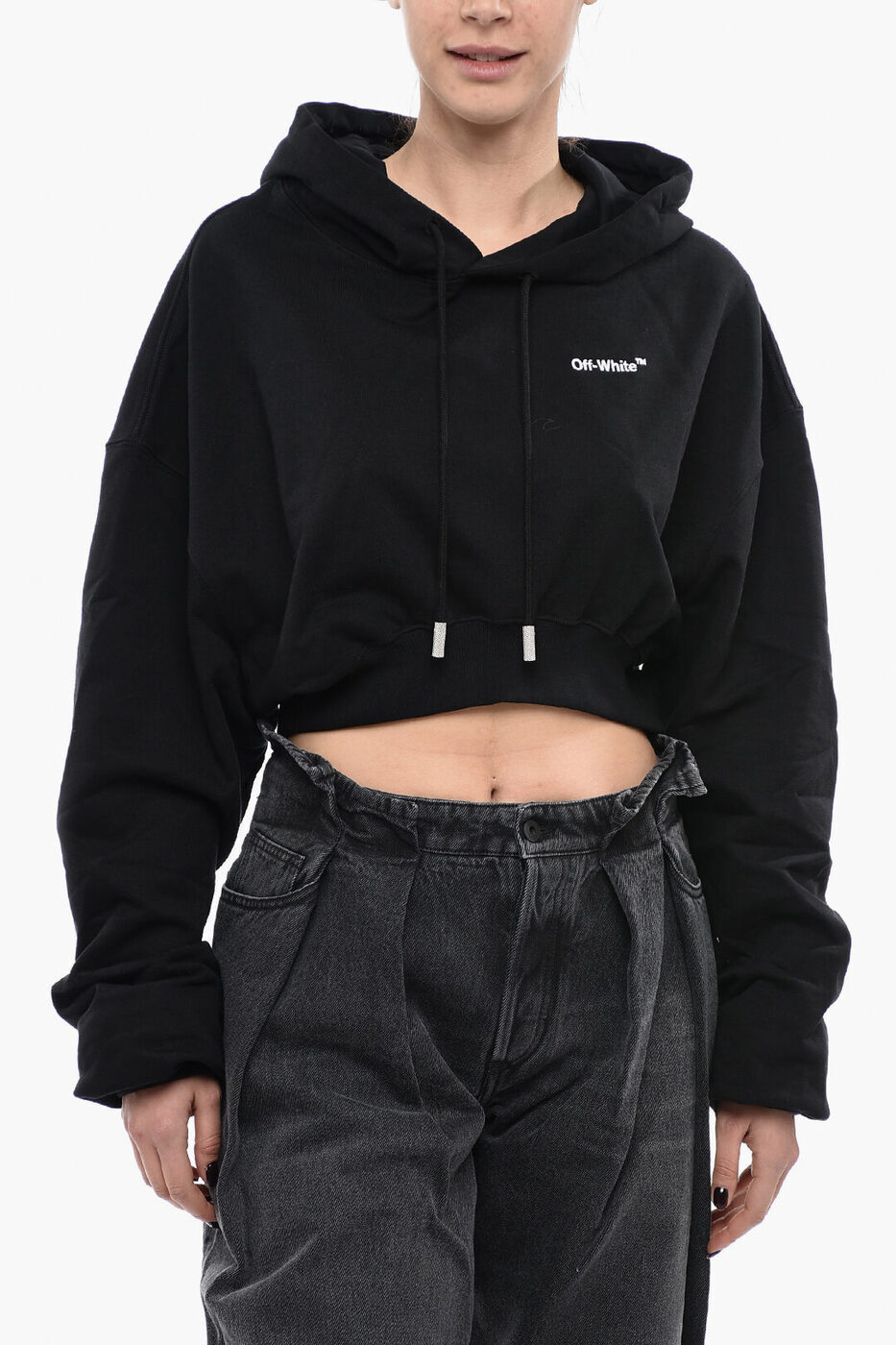 OFF WHITE オフホワイト トレーナー OWBB050C99JER0021001 レディース BRUSHED COTTON CROPPED FOR ALL HOODIE 【関税・送料無料】【ラッピング無料】 dk