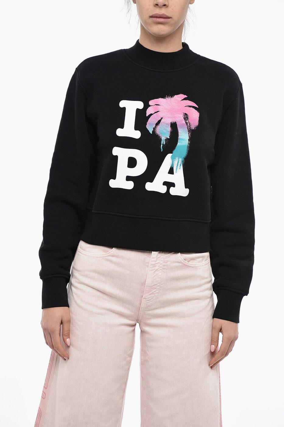 PALM ANGELS パーム エンジェルス トレーナー PWBA016S23FLE0011084 レディース BRUSHED COTTON PRINTED CROPPED CREWNECK SWEATSHIRT 【関税・送料無料】【ラッピング無料】 dk