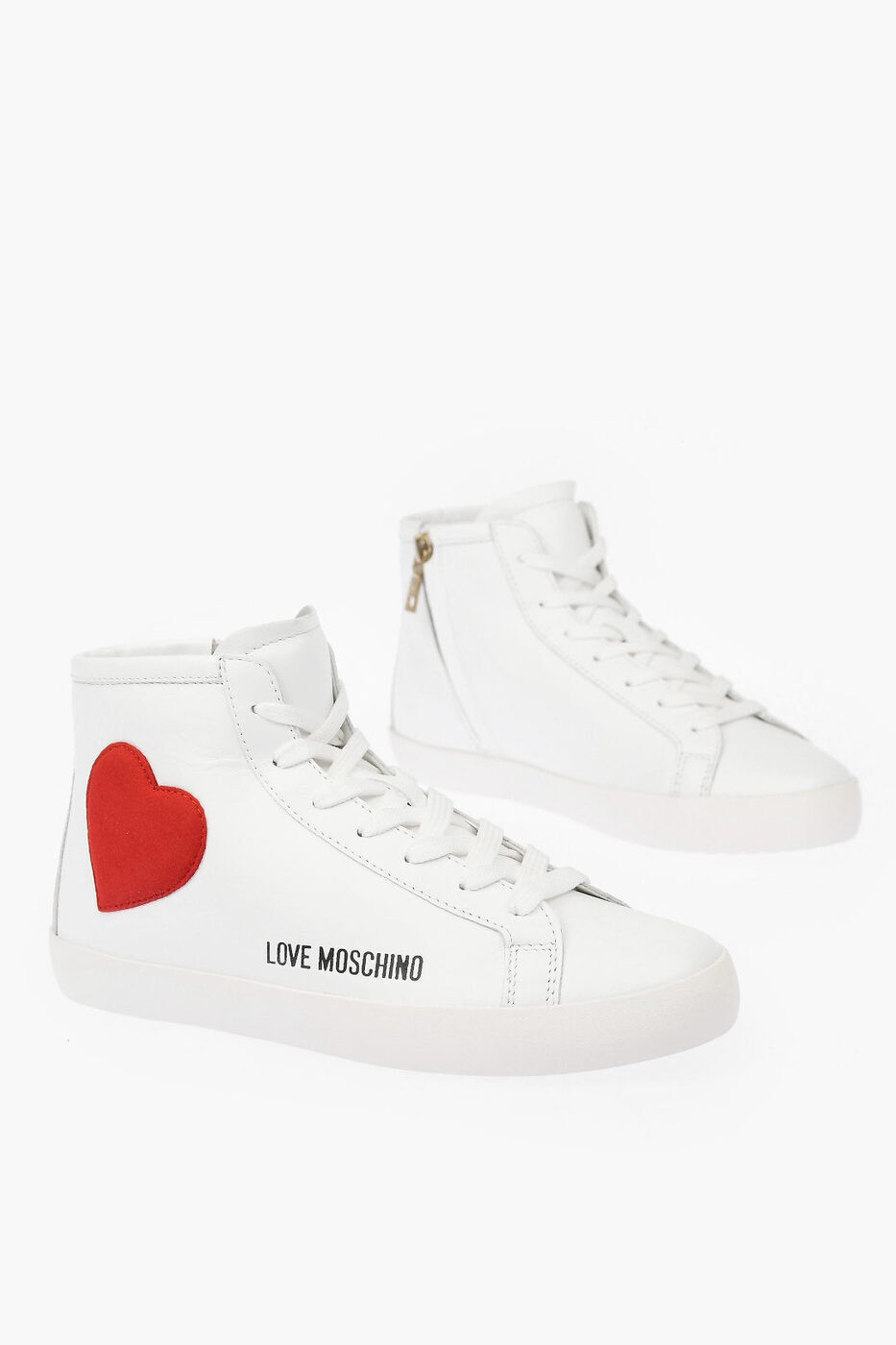 MOSCHINO モスキーノ スニーカー JA15412G1EI4410A レディース LOVE LEATHER HIGH TOP SNEAKERS WITH V..