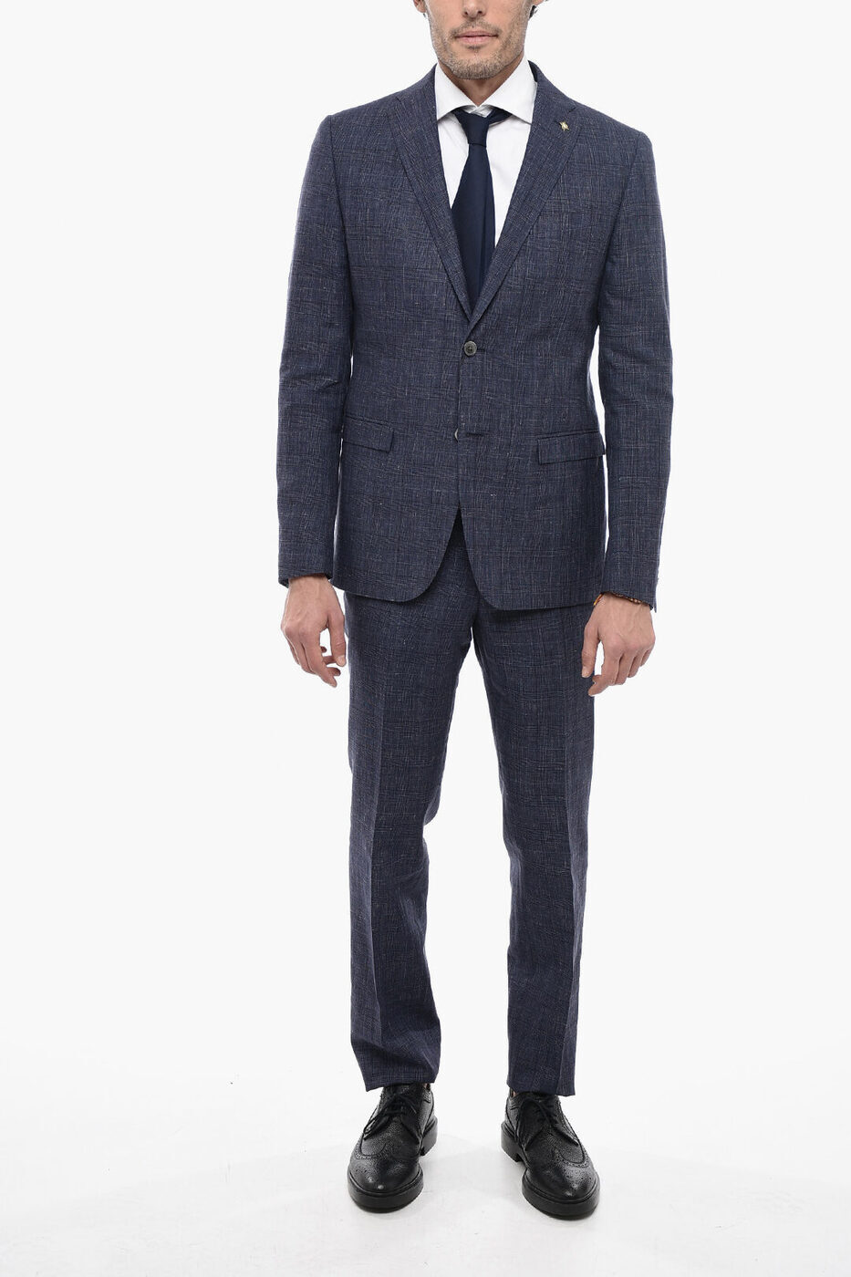 【土日限定クーポン配布中！】 CORNELIANI コルネリアーニ スーツ 857Z8H 0167903 001 メンズ CC COLLECTION DISTRICT CHECK RESET FLAX BLEND SUIT 【関税・送料無料】【ラッピング無料】 dk