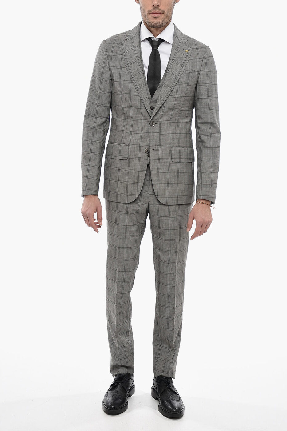 【土日限定クーポン配布中！】 CORNELIANI コルネリアーニ スーツ 858Z86 0167301 014 メンズ CC COLLECTION 3-PIECE DISTRICT CHECK WOOL SUIT 【関税・送料無料】【ラッピング無料】 dk