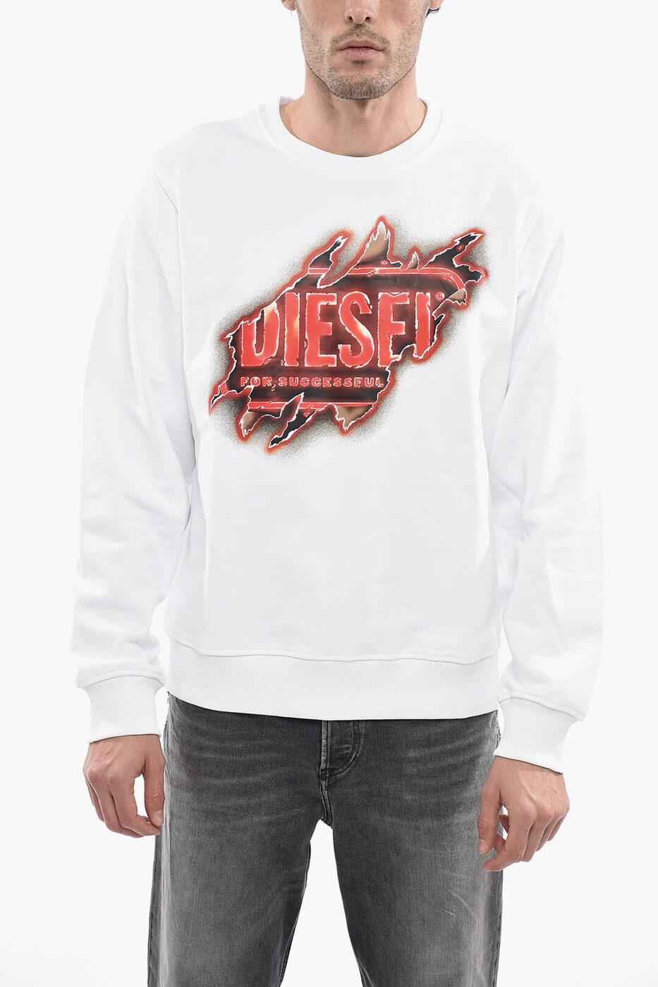 DIESEL ディーゼル トレーナー A09827 0BAWT 100 メンズ SOLID COLOR S-GINN-E9 CREW-NECK SWEATSHIRT ..