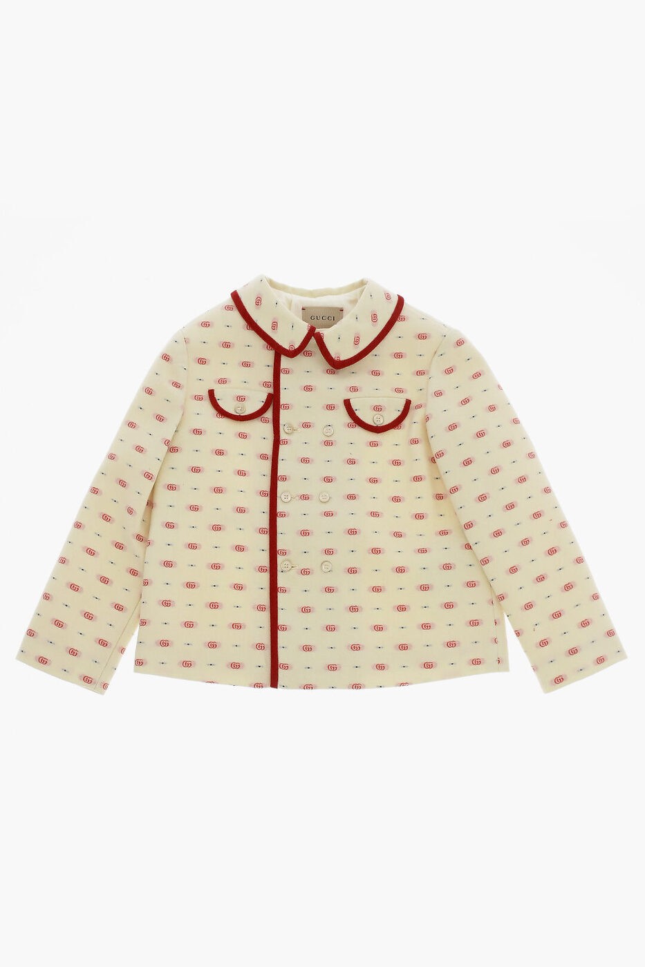 GUCCI グッチ ジャケット 701728XWATB 9120 ボーイズ ALL-OVER MONOGRAM WOOL DOUBLE BREASTED COAT 【..