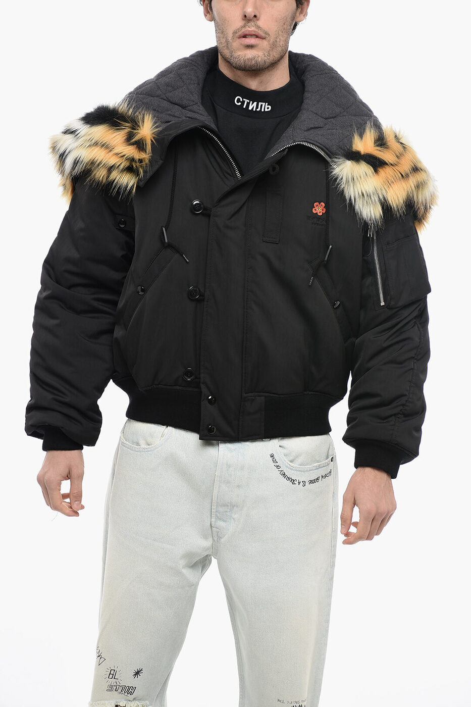 KENZO 󥾡 㥱å 5OU1219OC  DROP SHOULDER BOMBER WITH FAUX-FUR ڴǡ̵ۡڥåԥ̵ dk