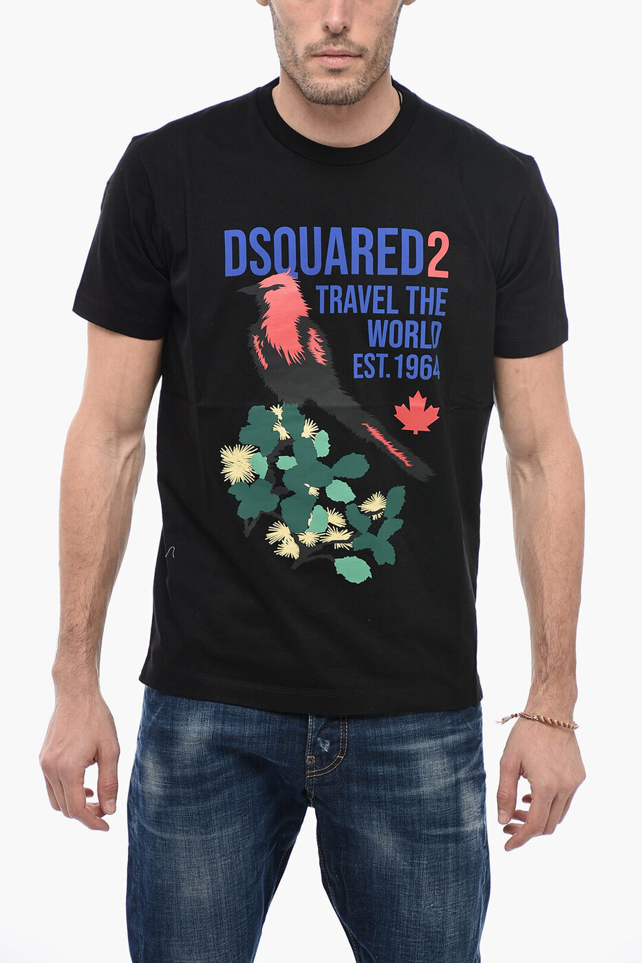 DSQUARED2 ディースクエアード トップス S74GD1054 S23009 900 メンズ PRINTED CREW-NECK T-SHIRT 【関税・送料無料】【ラッピング無料】 dk