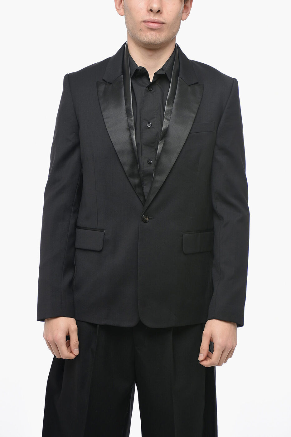 ߥ AMIRI եޥ   Formal Outfits WOOL TUXED JACKET WITH LEATHER ...