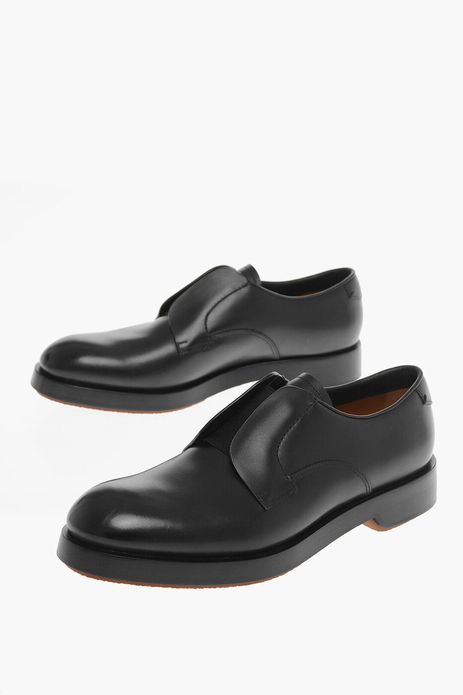 ZEGNA ゼニア ドレスシューズ A5209Z LHCLG NER メンズ ELASTIC INSERT UDINE LEATHER DERBY SHOES 【関税 送料無料】【ラッピング無料】 dk