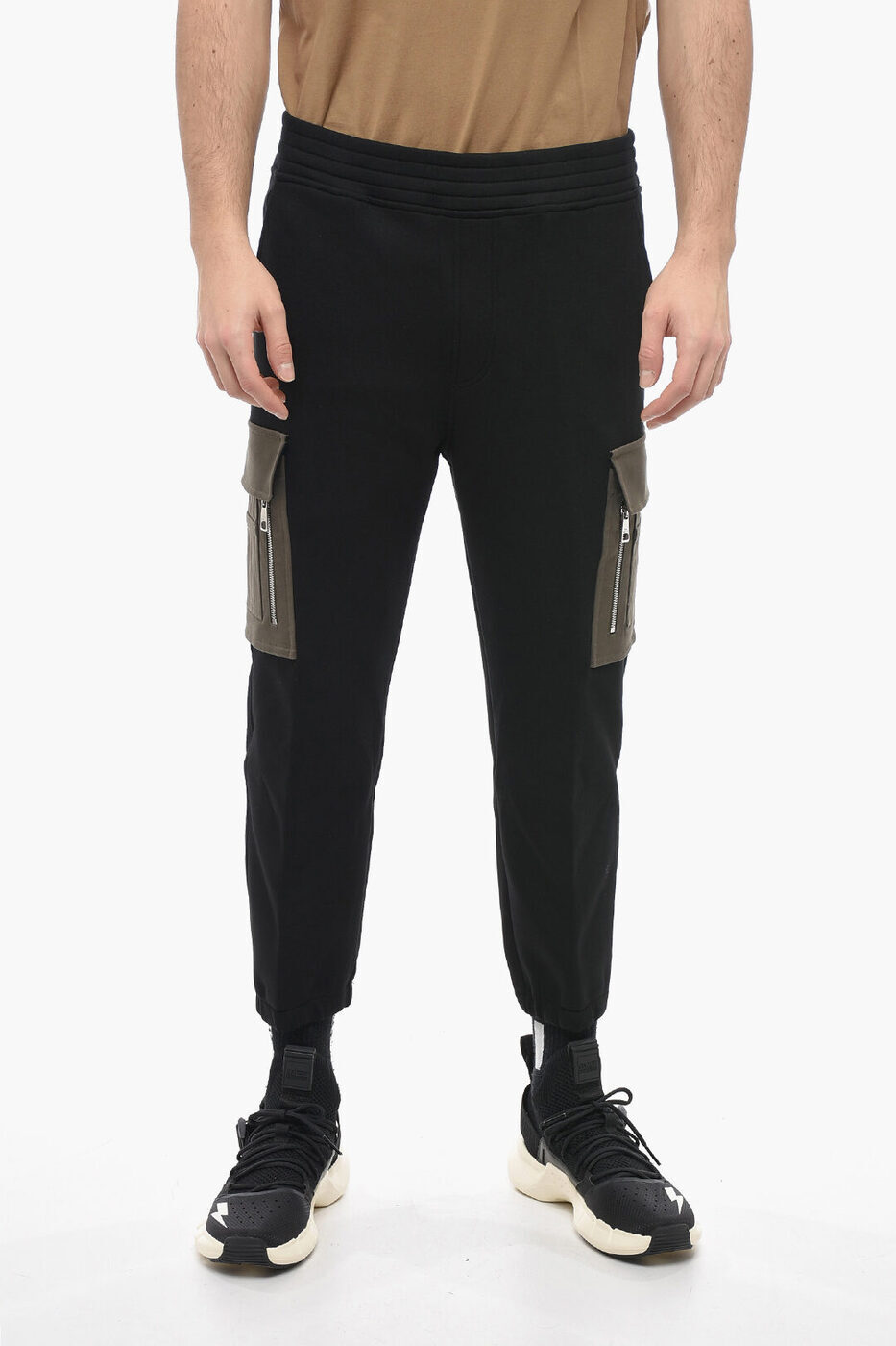 NEIL BARRETT ˡ Хå ѥ BJP007H R502C 1047  BRUSHED COTTON CARGO SWEATPANTS WITH CONTRASTING POCKETS ڴǡ̵ۡڥåԥ̵ dk