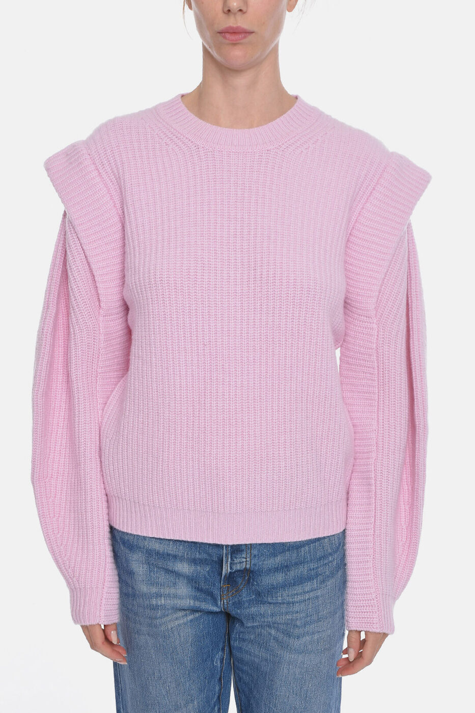 ISABEL MARANT イザベル マラン ニットウェア PU1148 22A035I 40PK レディース CASHMERE-BLEND BOLTON CREWNECK SWEATER WITH PUFFED SLEEVES 【関税・送料無料】【ラッピング無料】 dk