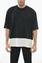 【15,000円以上1,000円OFF 】 NEIL BARRETT ニール バレット トップス PBJT169V U530C 3531 メンズ SLIM FIT DOUBLE LAYER CREW-NECK T-SHIRT 【関税 送料無料】【ラッピング無料】 dk