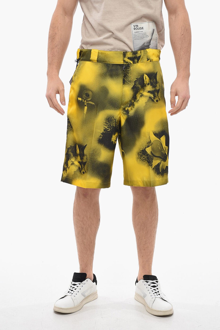 ꥯݥ桪 PRADA ץ ѥ SPG32S182 11P1 F0010  NYLON PRINTED SHORTS WITH METAL LOGO ڴǡ̵ۡڥåԥ̵ dk