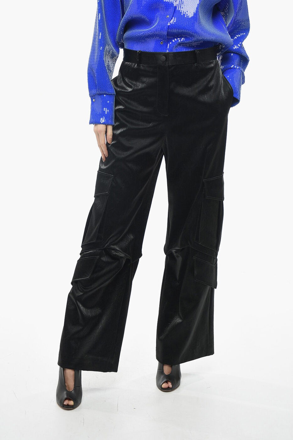 ݥȺ4!! २ MSGM ܥ ѥ ǥ Trousers SATIN CARGO PANTS ...