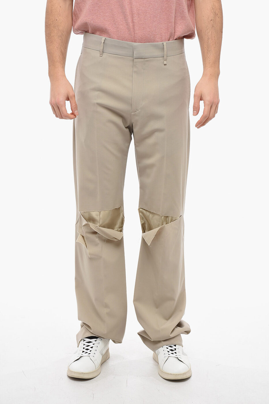 GIVENCHY ジバンシィ パンツ BM518J14NX 099 メンズ FRONT-PLEATED PANTS WITH CUT OUT DETAILING 【関税・送料無料】【ラッピング無料】 dk