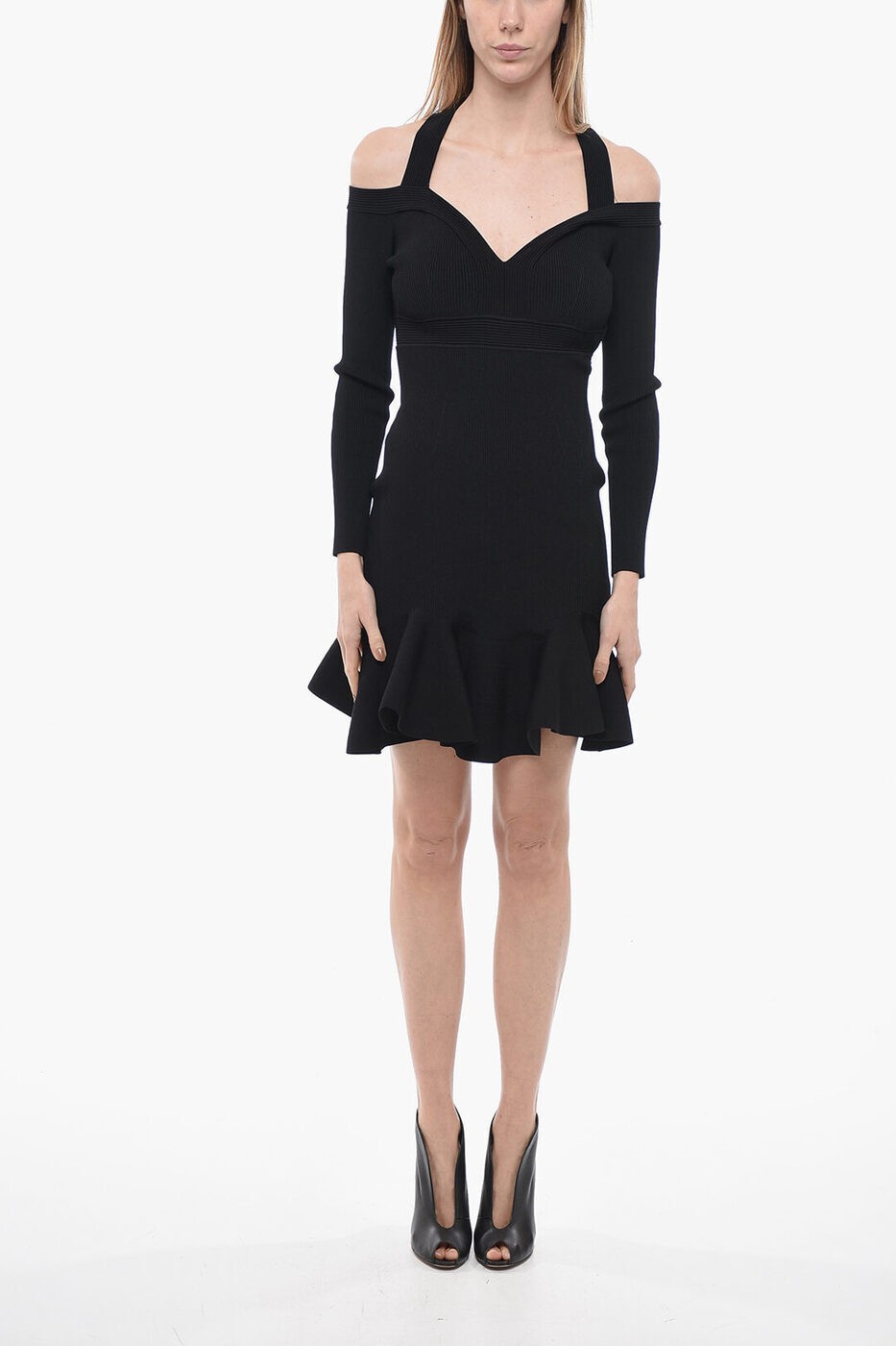 【本日ワンダフルデー！P3倍】 ALEXANDER MCQUEEN アレキサンダー マックイーン ドレス 734531 Q1A5B 1000 レディース KNITTED DRESS WITH SCALLOP HEM 【関税・送料無料】【ラッピング無料】 dkのサムネイル