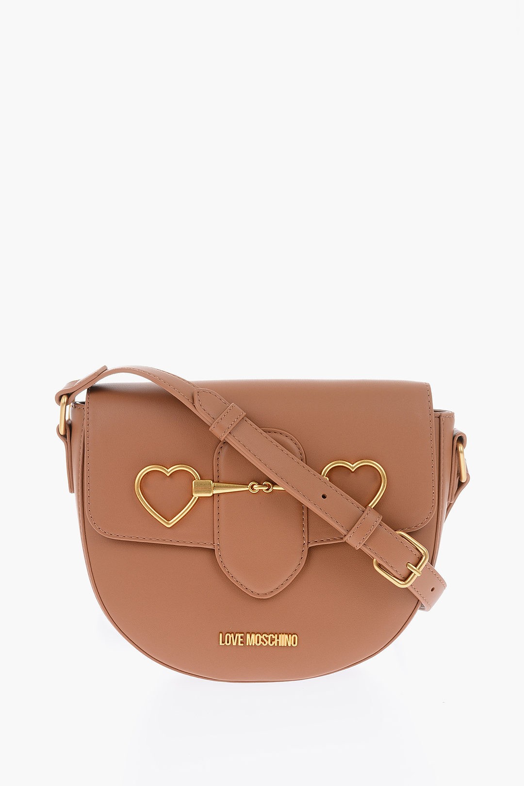 MOSCHINO モスキーノ Brown バッグ JC4077PP1FLC0201 レディース LOVE FAUX LEATHER CROSSBODY BAG WITH GOLDEN LOGO 【関税・送料無料】【ラッピング無料】 dk