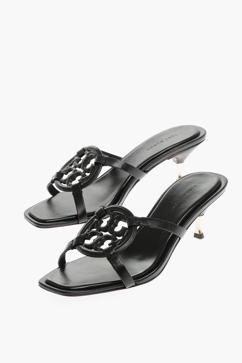 【土日限定クーポン配布中！】 TORY BURCH トリー バーチ パンプス 146657-006 レディース LEATHER SANDALS WITH CUT-OUT LOGO 7CM 【関税・送料無料】【ラッピング無料】 dk