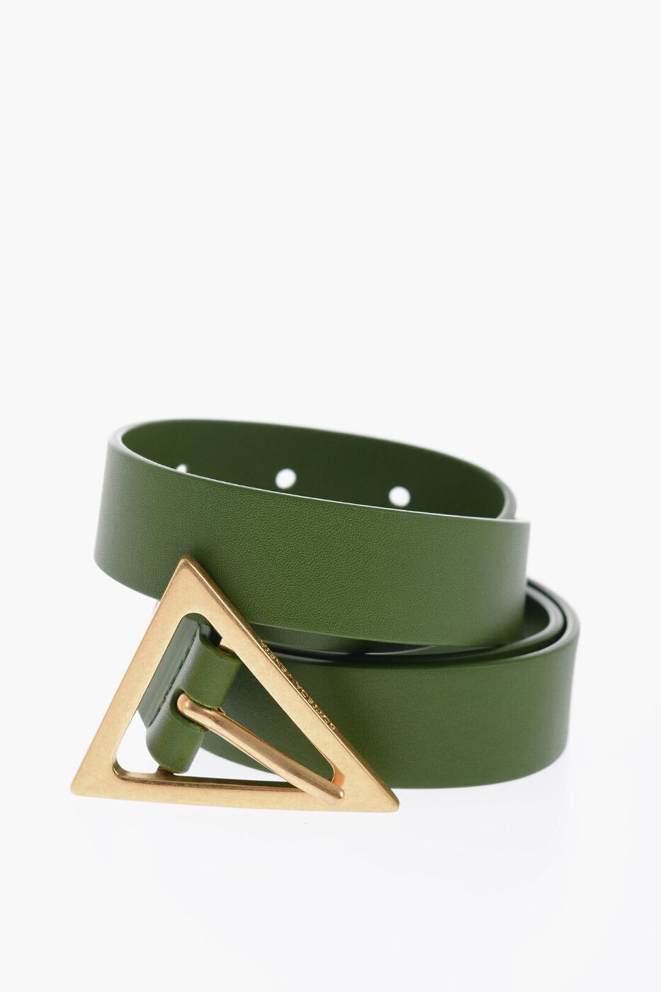 BOTTEGA VENETA {beK Fl^ xg 609275VMAU1 3141 fB[X SOLID COLOR LEATHER BELT WITH GOLDEN TRIANGLE BUCKLE 25MM y֐ŁEzybsOz dk