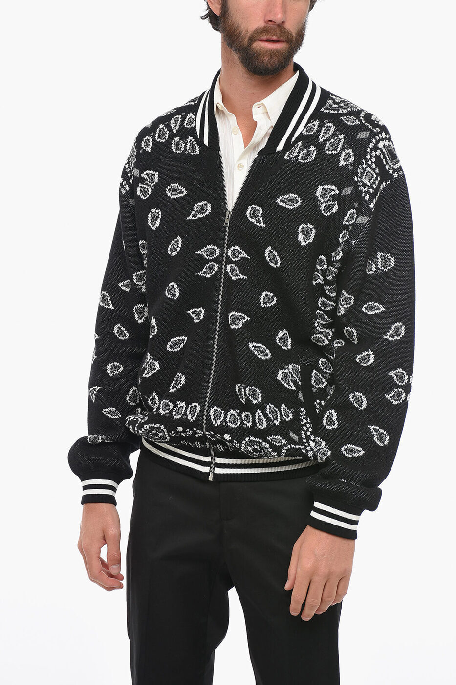 ALANUI アラヌイ ジャケット LMHQ001S23KNI001 1084 メンズ KNITTED BOMBER WITH PAISLEY EMBROIDERY 【関税・送料無料】【ラッピング無料】 dk