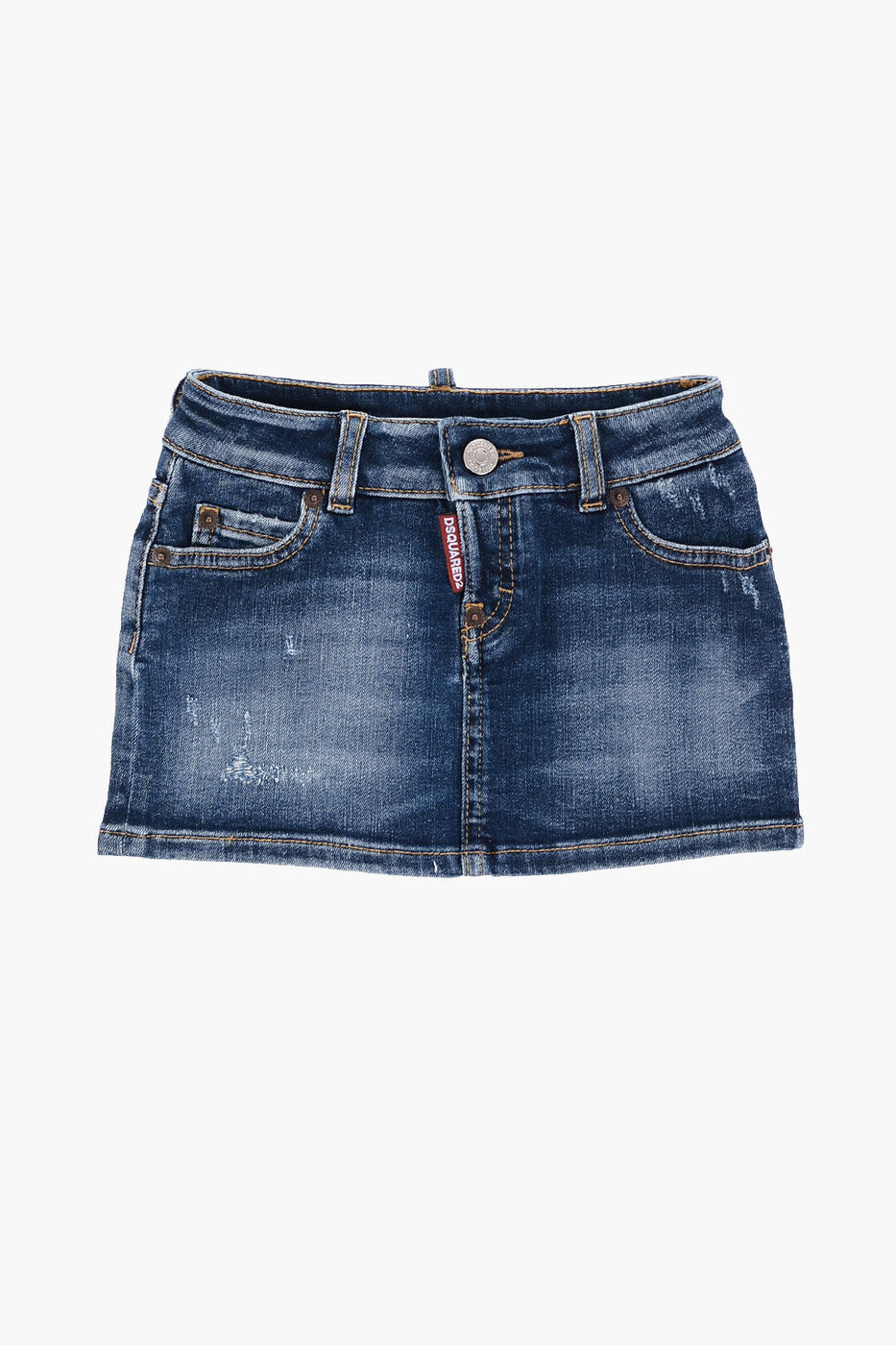 DSQUARED2 ǥ  DQ01W4 D0A2P DQ01 륺 STRETCH DENIM SKIRT WITH METAL LOGO AND FLORAL EMBROIDERY ڴǡ̵ۡڥåԥ̵ dk