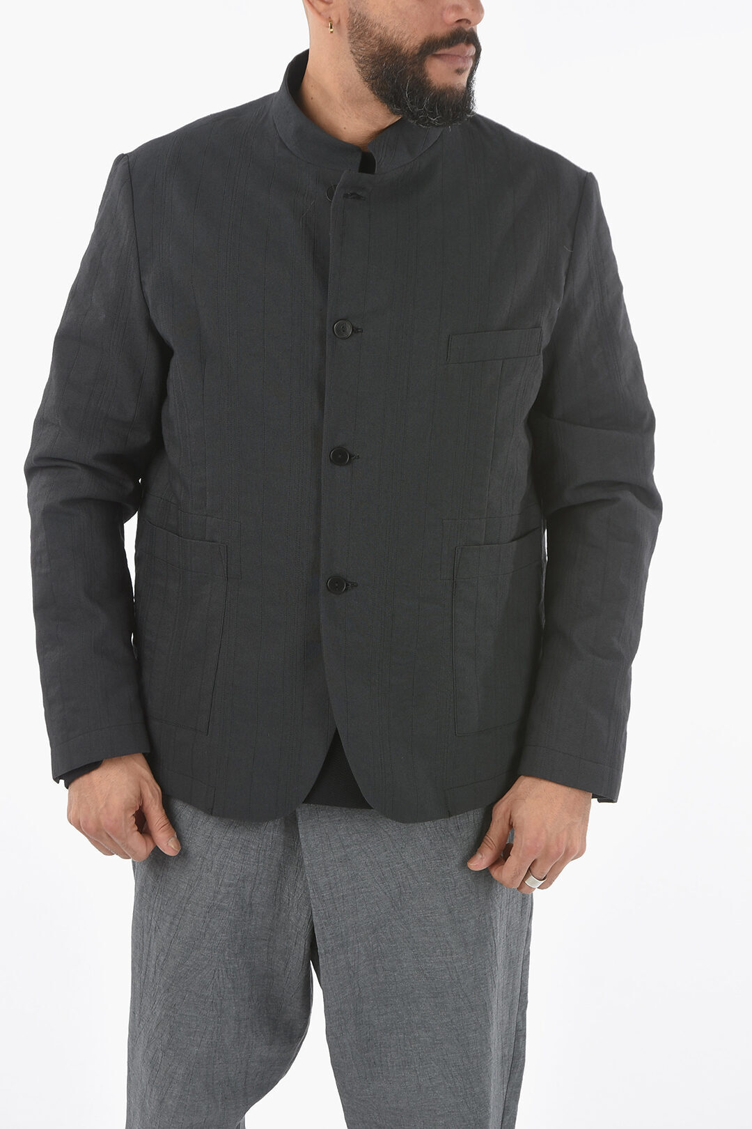 【土日限定クーポン配布中！】 IXOS イクソス ジャケット T21I50009-AN NERO メンズ COTTON BLEND NEGRAMARO SINGLE-BREASTED JACKET WITH KOREANSHI 【関税・送料無料】【ラッピング無料】 dk