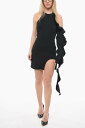 DAVID KOMA ワンピース ドレス レディース Dresses ONE-SHOULDER SHEATH DRESS WITH RUFFLED SLEEVE RE23DK07DCO BLK 関税 送料無料 ラッピング無料 2020SS dk