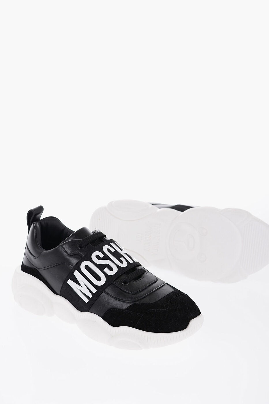 MOSCHINO モスキーノ スニーカー MB15113G1GGA400A メンズ COUTURE! LEATHER LOW TOP SNEAKERS WITH LO..