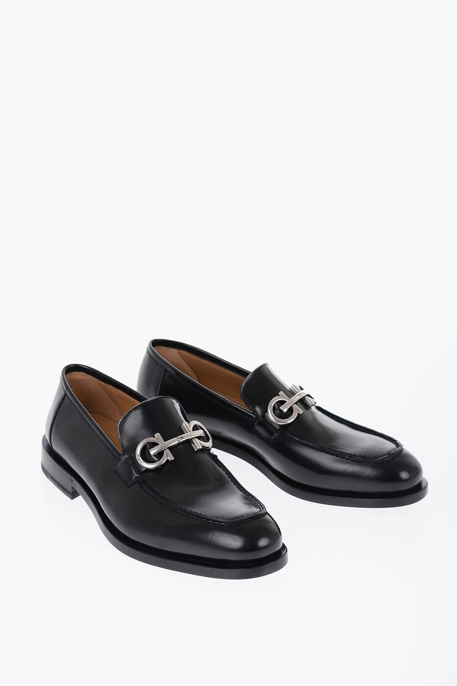 【土日限定クーポン配布中！】 FERRAGAMO フェラガモ ローファー 021117 002 GUSTAV NERO3E メンズ BRUSHED LEATHER GUSTAV LOAFERS WITH CLAMPS 【関税・送料無料】【ラッピング無料】 dk