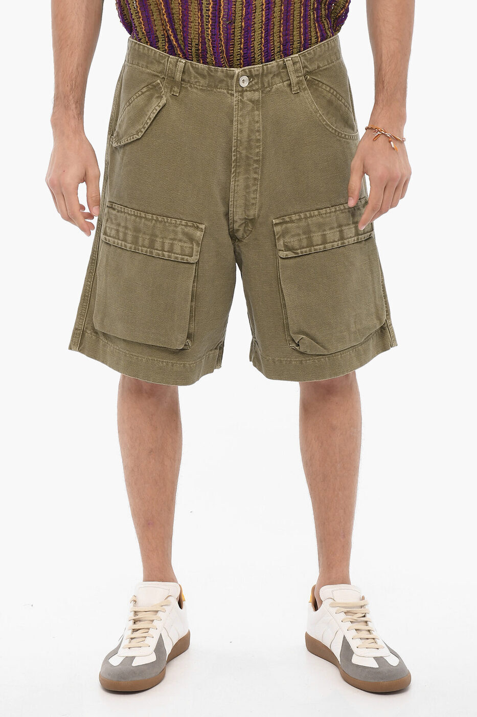 1989 STUDIO ܥ ѥ  Trousers SOLID COLOR CARGO SHORTS WITH BELT LO...