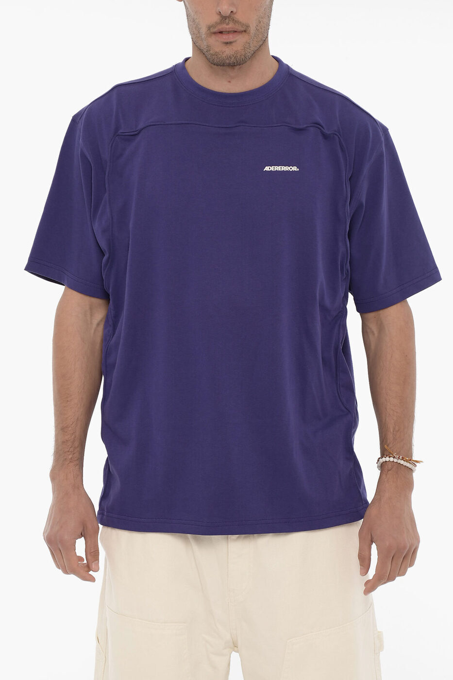 ADER ERROR 顼 ȥåץ BLASSHT08PPCO PURPLE  CREW-NECK COTTON T-SHIRT WITH LOGO ڴǡ̵ۡڥåԥ̵ dk