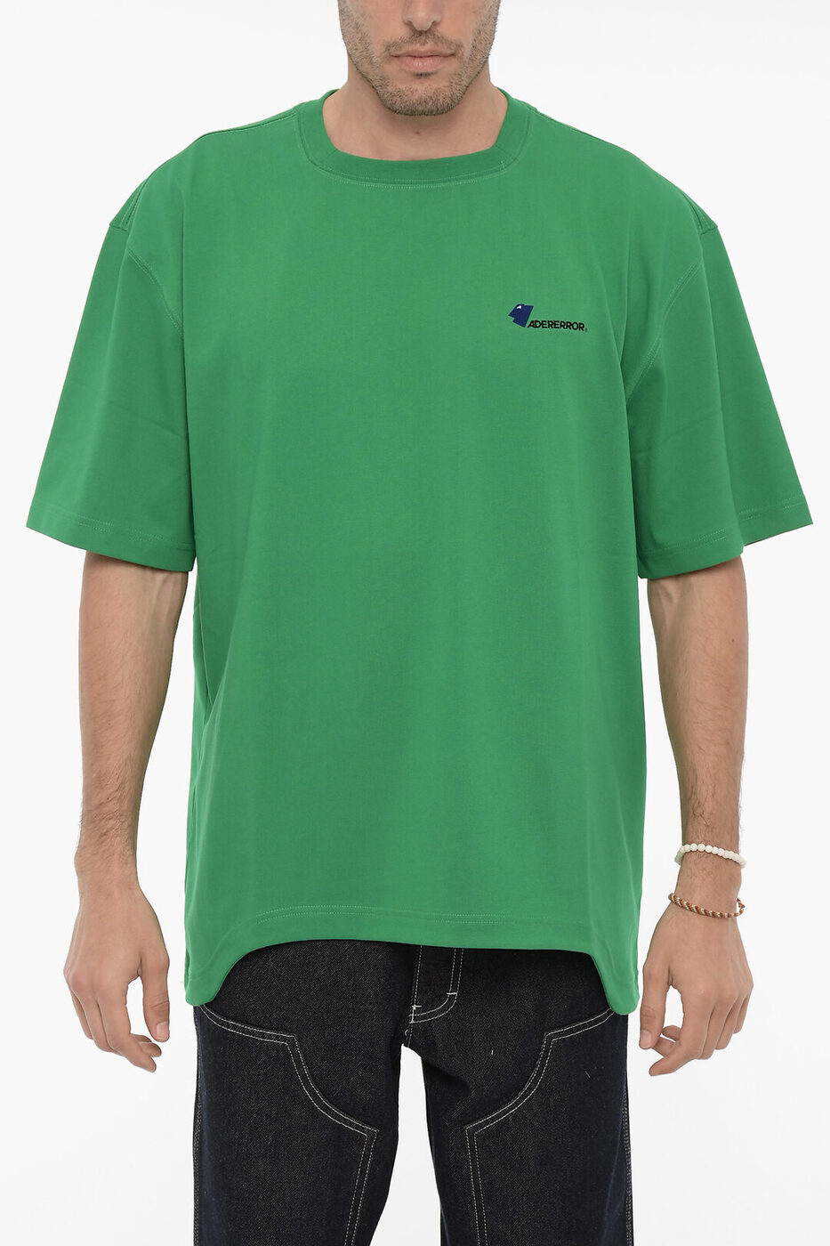 ꥯݥ桪 ADER ERROR 顼 ȥåץ BLASSHT02GNCO GREEN  SOLID COLOR CREW-NECK T-SHIRT WITH EMBROIDERED LOGO ڴǡ̵ۡڥåԥ̵ dk