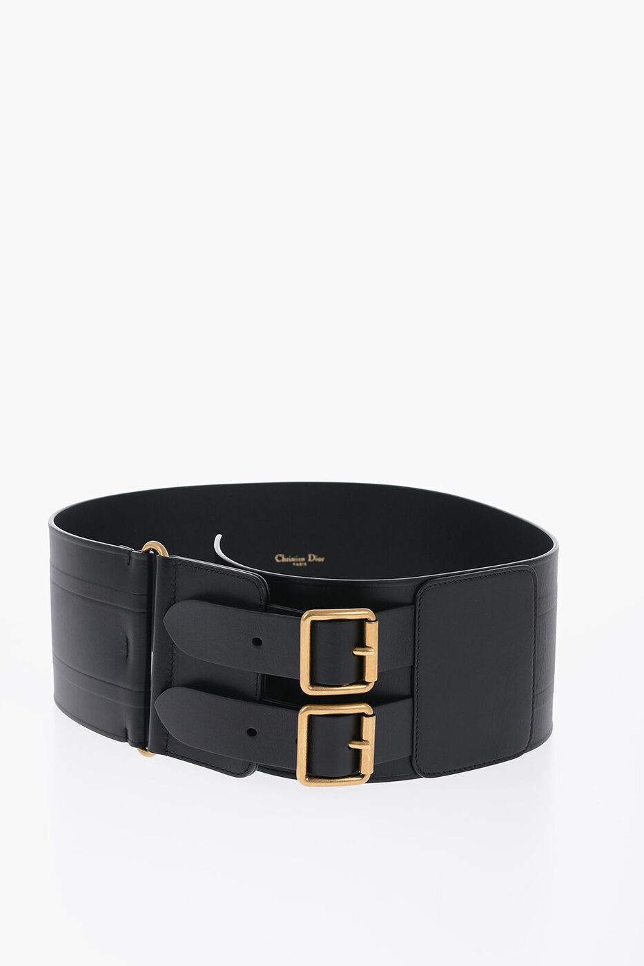 CHRISTIAN DIOR ディオール ベルト B0098CMIV 900 レディース MAXI LEATHER WAIST BELT WITH DOUBLE GOLDEN BUCKLE 100MM 【関税・送料無料】【ラッピング無料】 dk