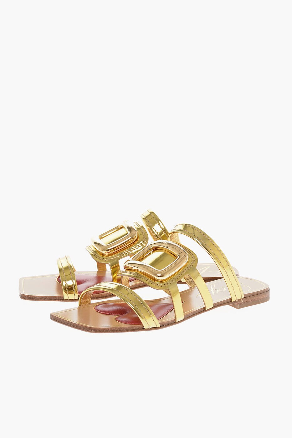 ROGER VIVIER ロジェ ヴィヴィエ フラットシューズ RVW661329305ES G404 レディース LAMÈ LEATHER GLADIATOR SANDALS 【関税 送料無料】【ラッピング無料】 dk