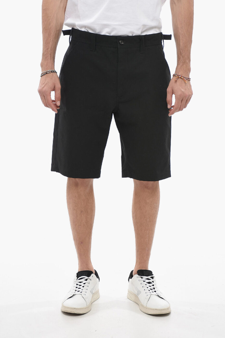 ALEXANDER MCQUEEN 쥭 ޥå ѥ 735161/QUS031000  COTTON SHORTS WITH SIDE MARTINGALES ڴǡ̵ۡڥåԥ̵ dk